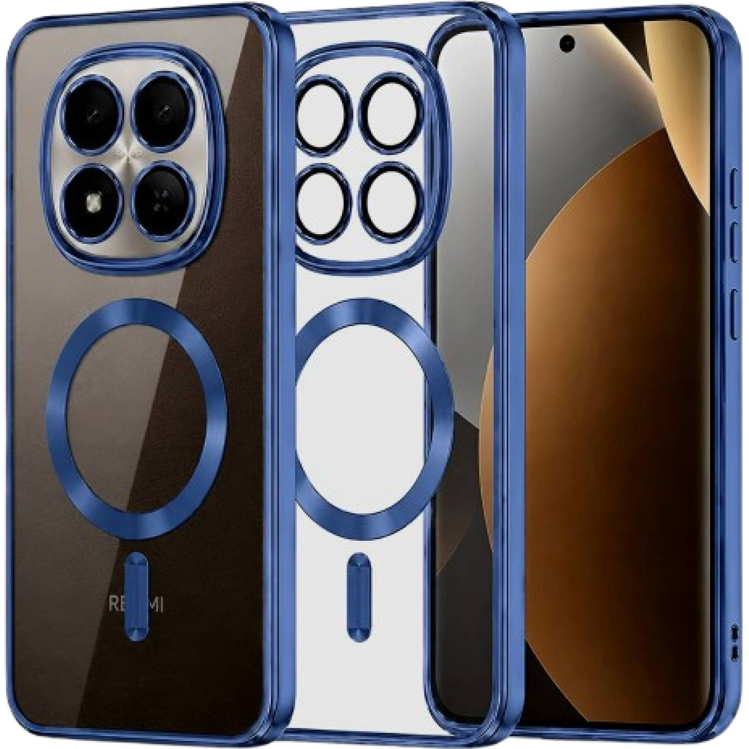 Θήκη Xiaomi Redmi Note 15 Pro Plus / Poco M8 Pro Techsuit Luxury Crystal Διάφανη Σιλικόνης με MagSafe Deep Blue