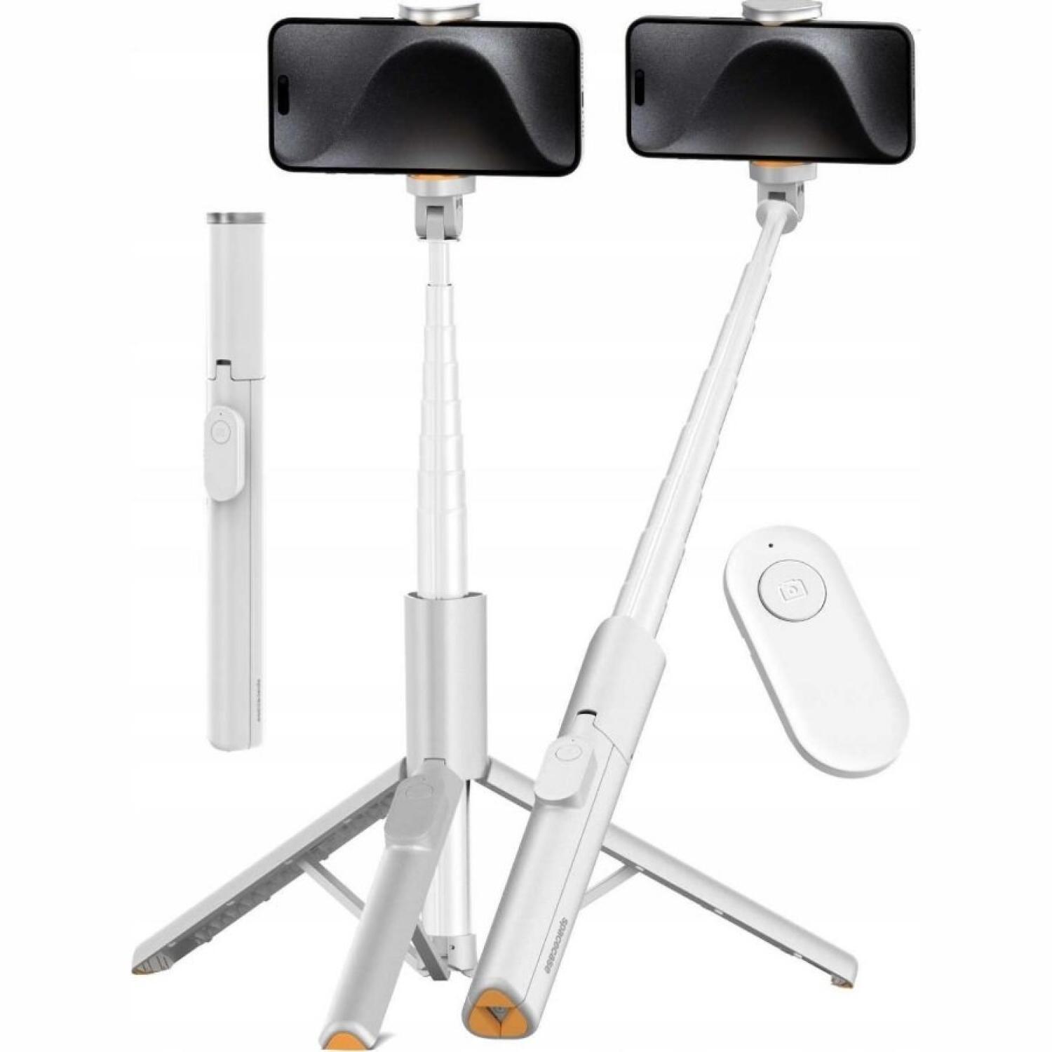 Τρίποδο Spacecase Selfie Stick Pro ST11-W Ασύρματο Bluetooth με Τηλεχειριστήριο White