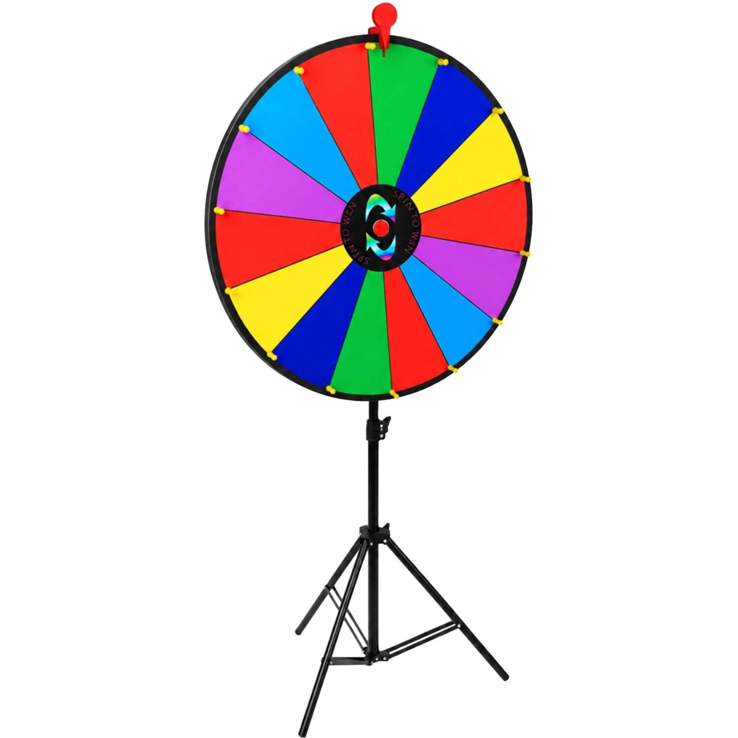 Τροχός Κλήρωσης Relaxdays 60 cm Prize Wheel με Βάση για Διαγωνισμούς & Giveaways 180 x 60 x 60 cm Multicoloured