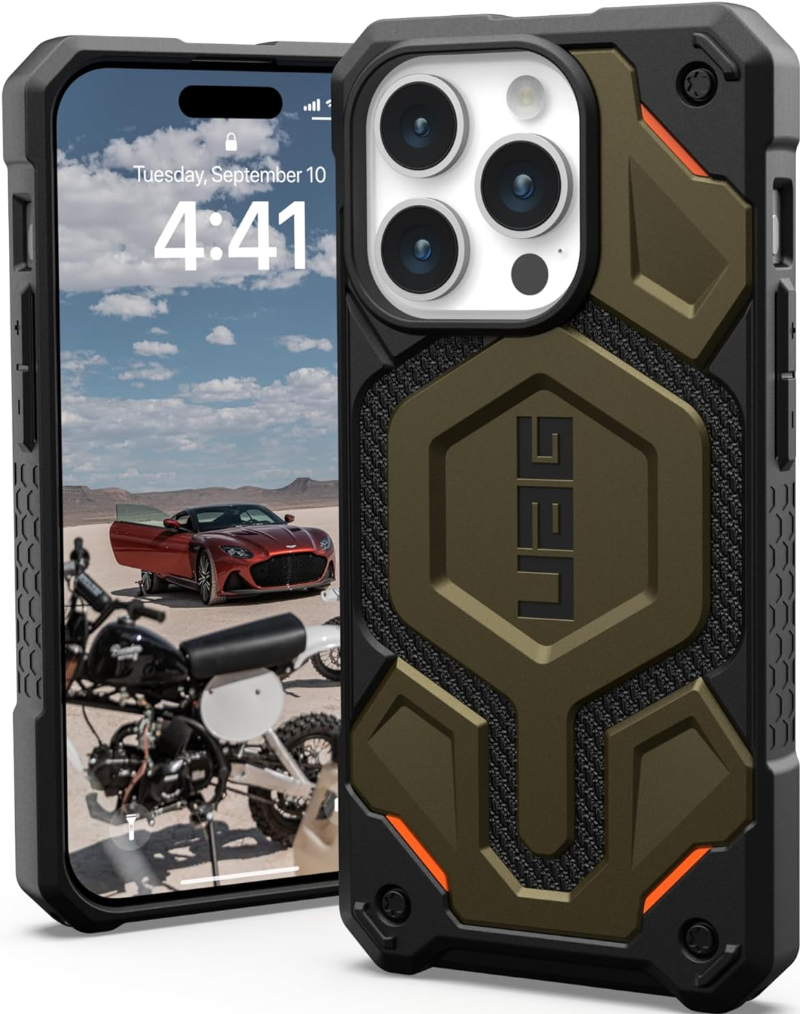 UAG Monarch Pro - Ανθεκτική Θήκη MagSafe - Apple iPhone 15 Pro - Kevlar Elemental Green