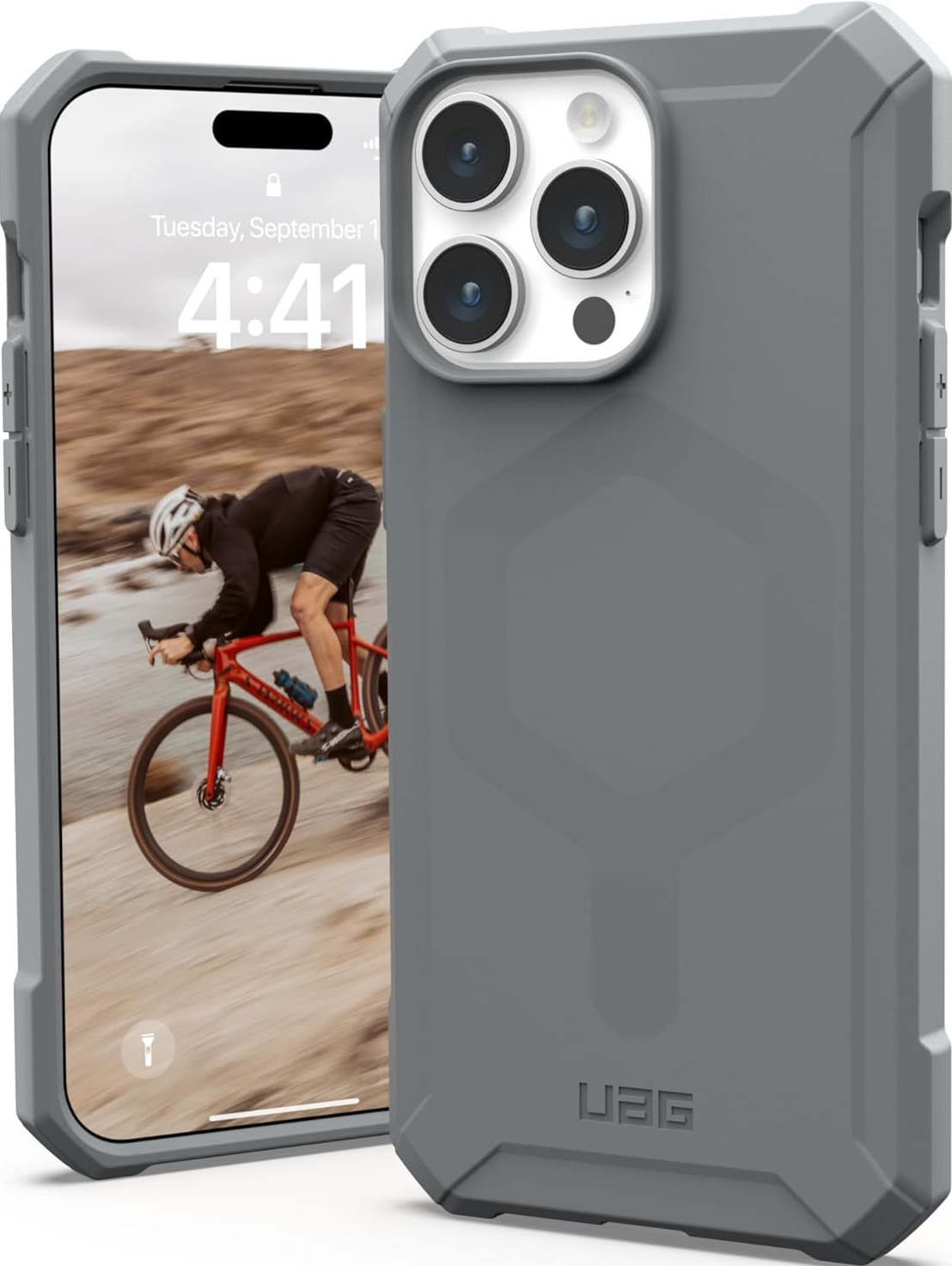 UAG Essential Armor Ανθεκτική MagSafe θήκη Σιλικόνης - Apple iPhone 15 Pro Max - Silver