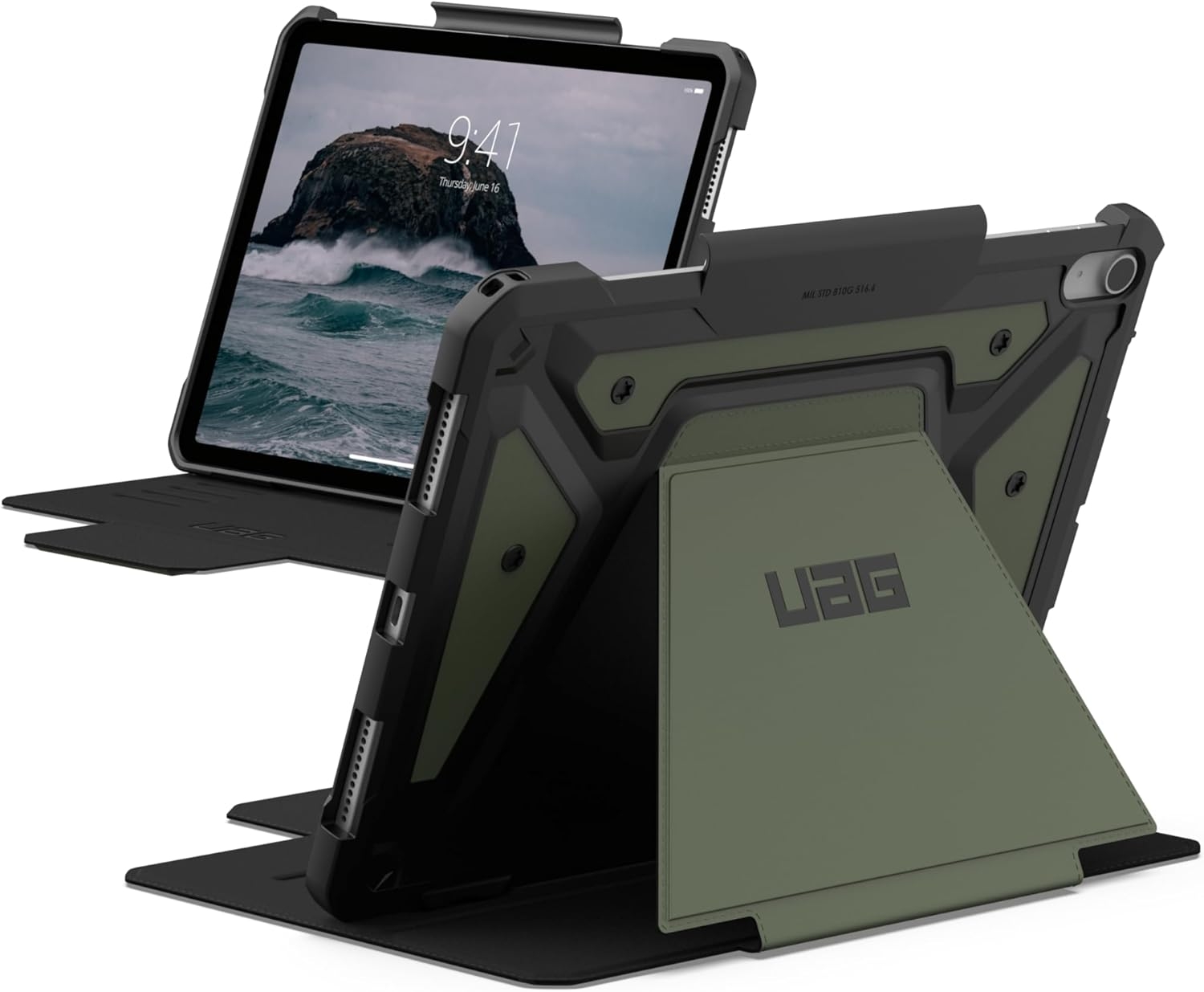 UAG Metropolis SE - Flip Ανθεκτική Θήκη με Υποδοχή για Apple Pencil - Apple iPad Air 7 2025 11" / iPad Air 6 2024 11" / Air 5 2022 10.9" / Air 4 2020 10.9" - Olive