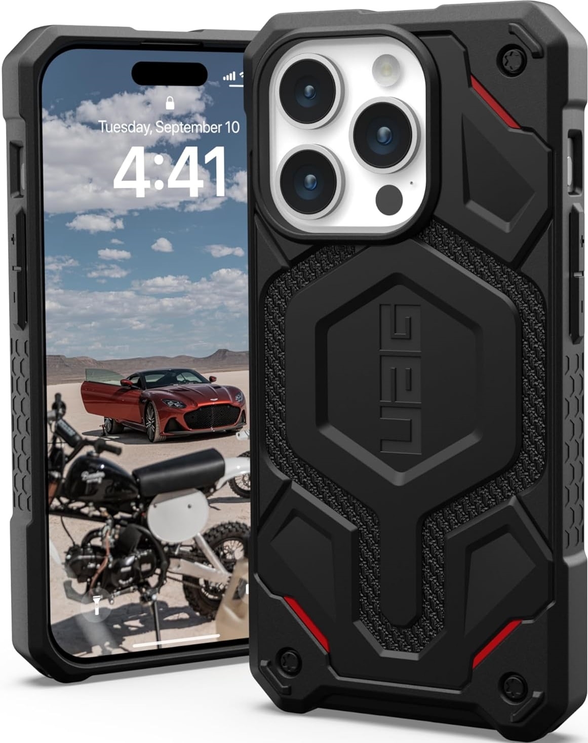 UAG Monarch Pro - Ανθεκτική Θήκη MagSafe - Apple iPhone 15 Pro - Kevlar Black