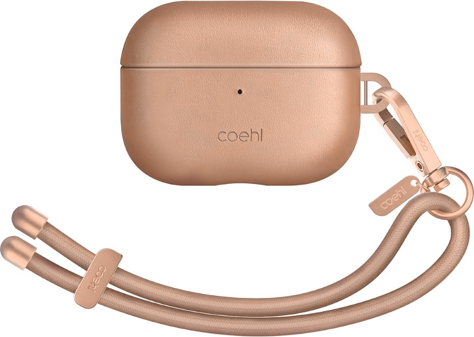 Uniq Coehl Haven - Premium Σκληρή Θήκη από Οικολογικό Δέρμα με Λουράκι Χειρός - Apple AirPods Pro 2nd Gen - Dusty Nude