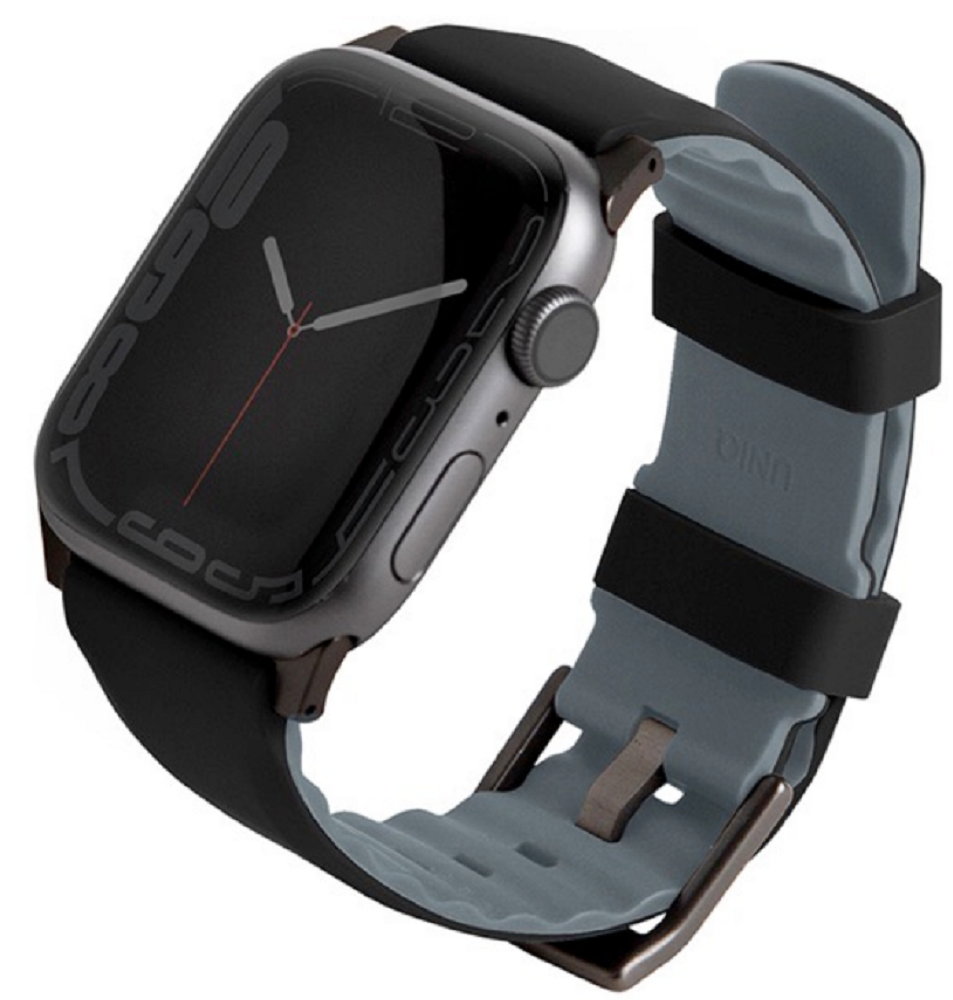 Uniq Linus Αδιάβροχο Λουράκι Premium Σιλικόνης Apple Watch SE/11/10/9/8/7/6/5/4 (42/41/40mm) - Black