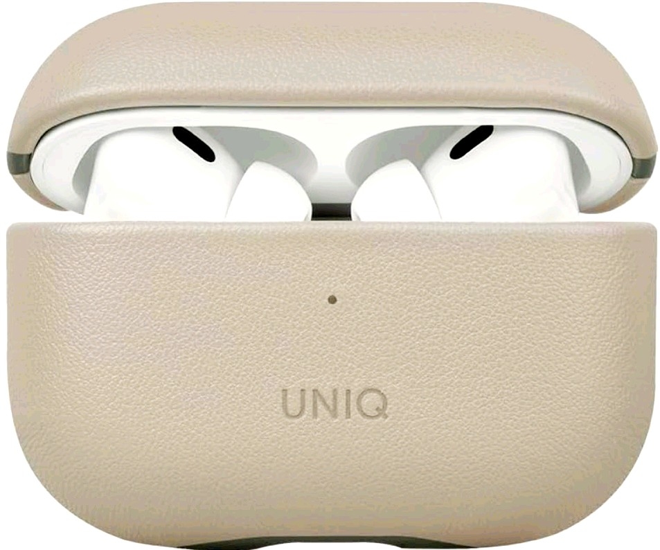 Uniq Lyden Duo Series - Premium Σκληρή Θήκη από Vegan Δέρμα με Λουράκι Χειρός - Apple AirPods Pro 2nd Gen - Ivory / Lichen Green