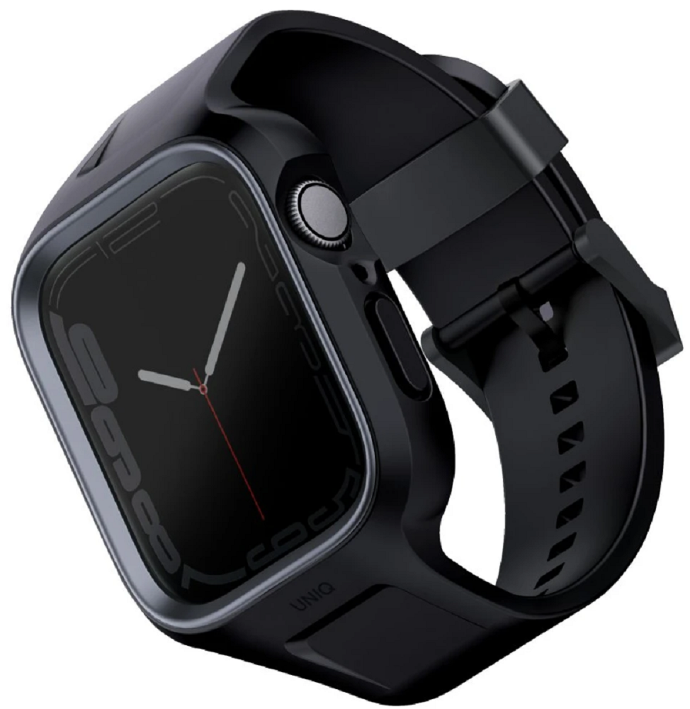 Uniq Monos Unibody Λουράκι Σιλικόνης με Θήκη - Apple Watch SE/9/8/7/6/5/4 (45/44mm) - Midnight Black