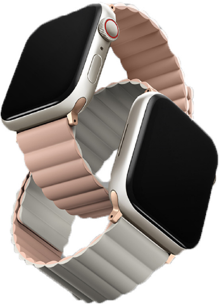 Uniq Revix Μαγνητικό Λουράκι Premium Σιλικόνης Apple Watch Ultra/SE/11/10/9/8/7/6/5/4 (49/46/45/44mm) - Pink / Beige