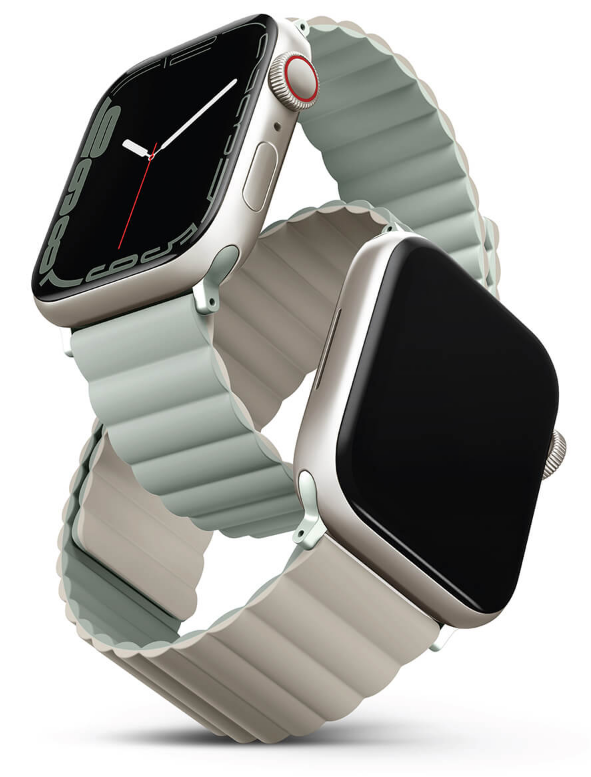 Uniq Revix Μαγνητικό Λουράκι Premium Σιλικόνης Apple Watch Ultra/SE/11/10/9/8/7/6/5/4 (49/46/45/44mm) - Sage / Beige