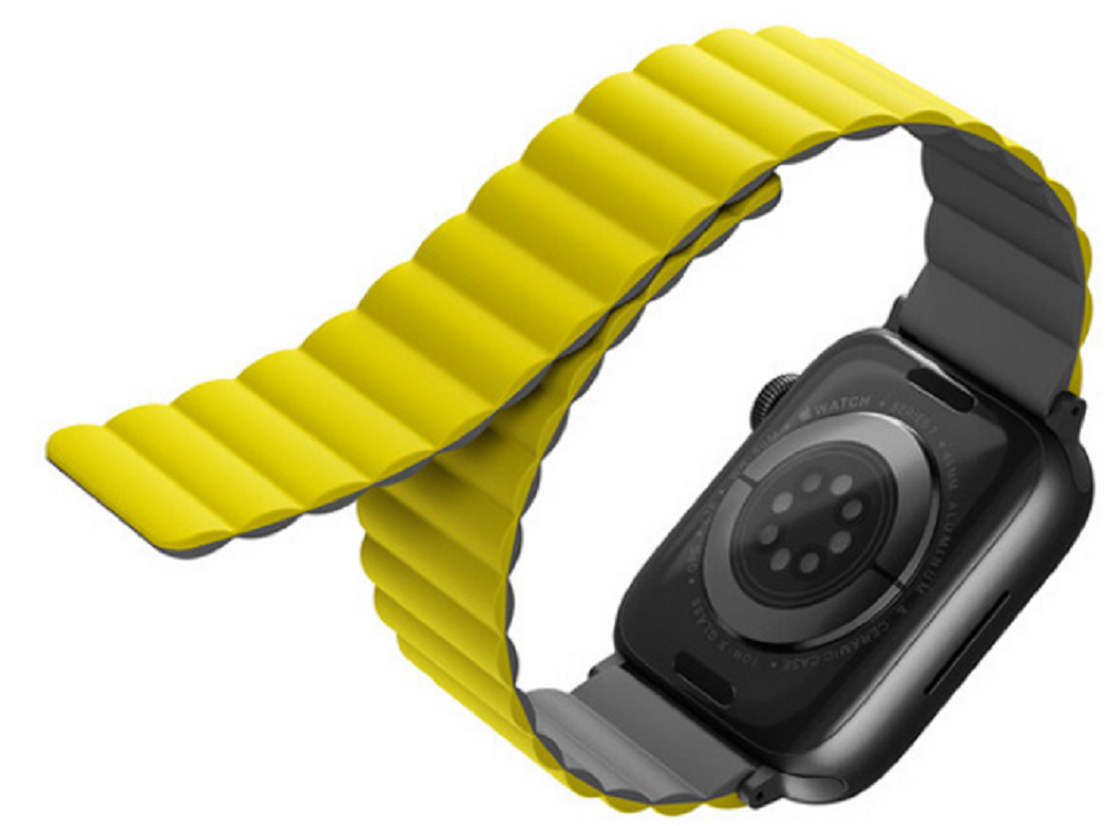 Uniq Revix Μαγνητικό Λουράκι Premium Σιλικόνης Apple Watch Ultra/SE/11/10/9/8/7/6/5/4 (49/46/45/44mm) - Yellow / Grey 