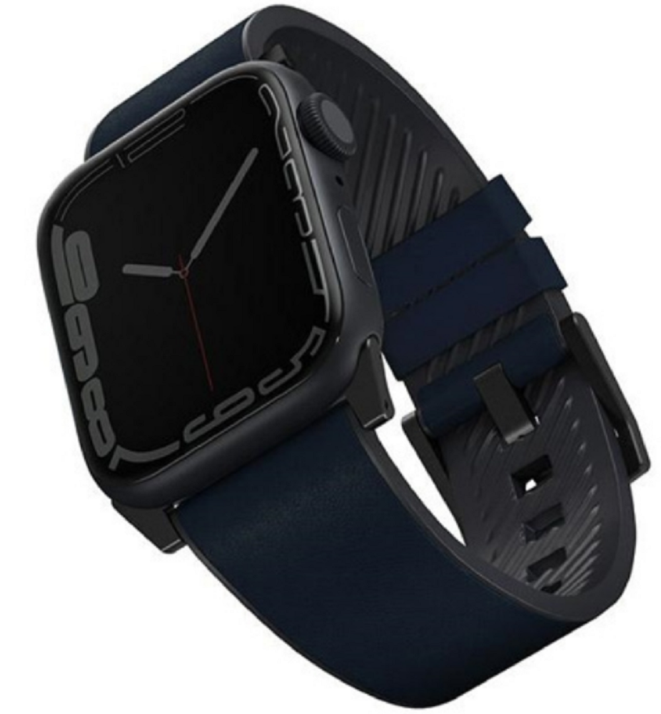 Uniq Straden Hybrid - Αδιάβροχο Δερμάτινο Λουράκι με Σιλικόνη - Apple Watch Ultra/SE/11/10/9/8/7/6/5/4 (49/46/45/44mm) - Blue