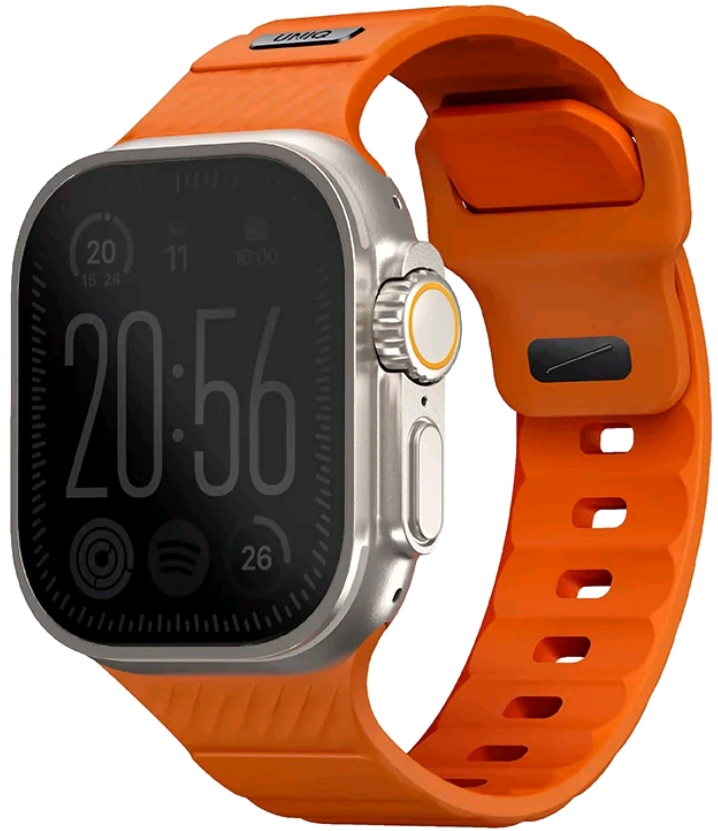 Uniq Stride - Ανθεκτικό Αδιάβροχο Λουράκι από Premium Καουτσούκ FKM - Apple Watch Ultra/SE/11/10/9/8/7/6/5/4 (49/46/45/44mm) - Volt Orange