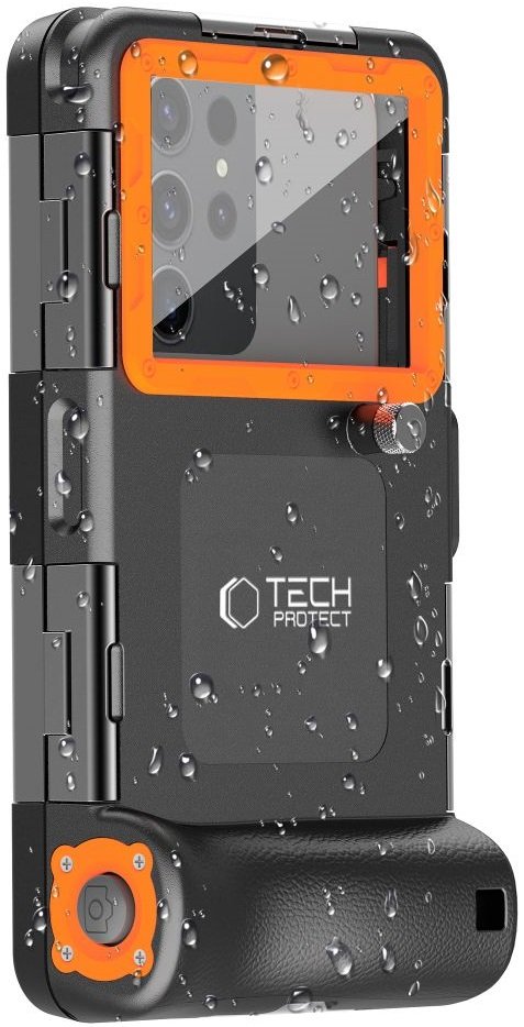 Universal Αδιάβροχη Θήκη Κινητού Tech-Protect Diving Waterproof για Smartphone 6.7" έως 15m IPX8 Black / Orange