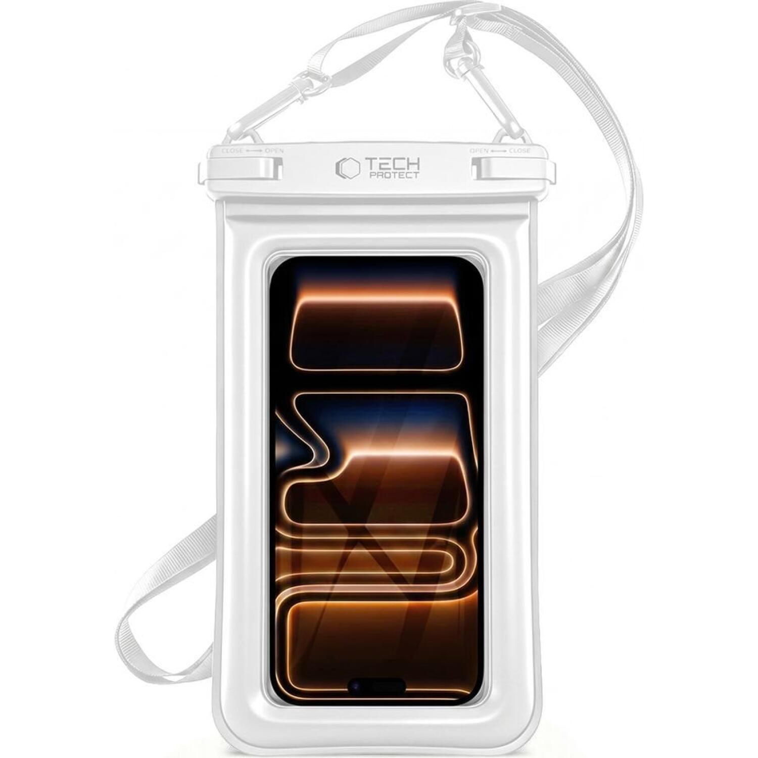 Universal Αδιάβροχη Θήκη Tech-Protect UWC7 Waterproof Floating Case για Smartphone έως 6.9'' IPX8 White