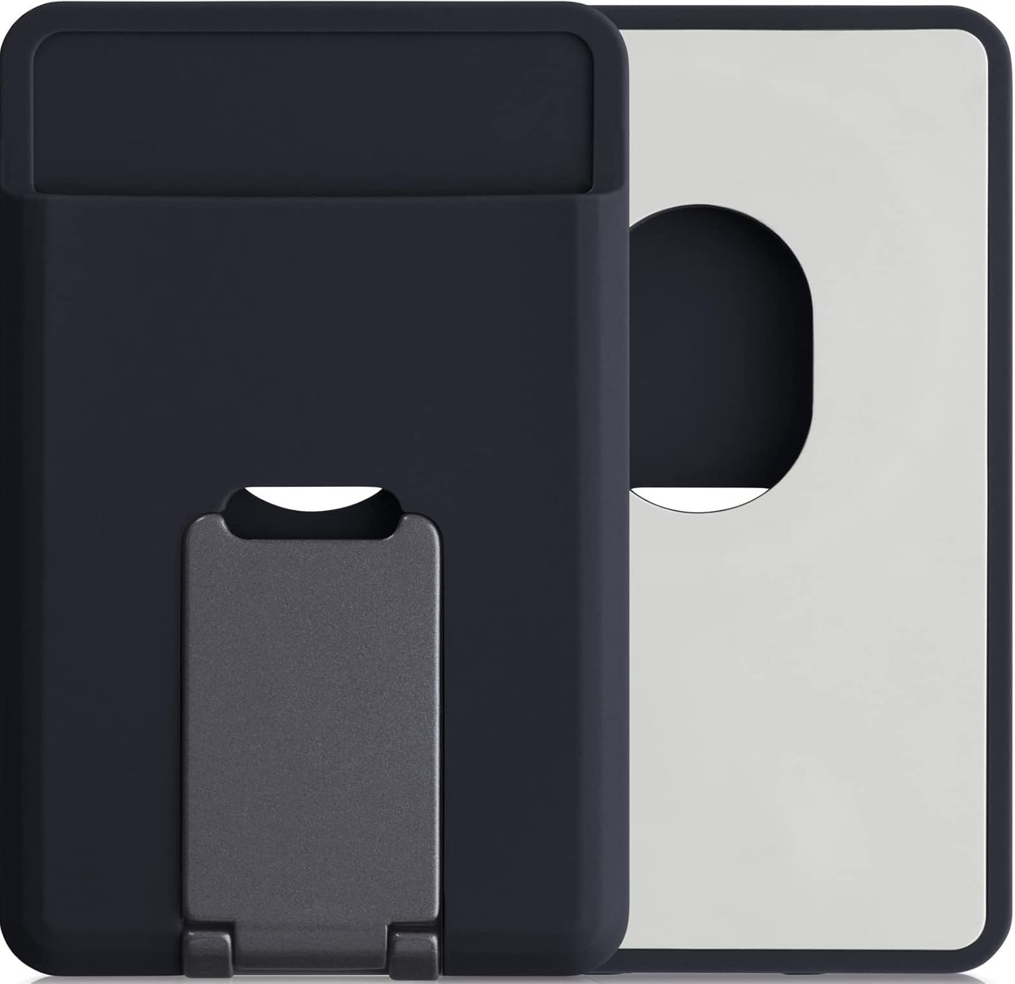 Universal Θήκη KWmobile Card Holder Πορτοφόλι MagSafe από Σιλικόνη για Κάρτες με KickStand Dark Blue