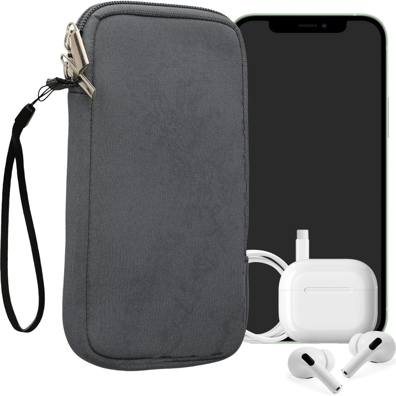 Universal Θήκη KWmobile Πουγκί Νεοπρενίου με Φερμουάρ για Smartphones έως 7" Blue Grey