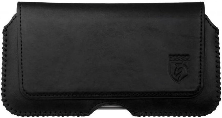 Universal Θήκη Rosso Deluxe Belt Case Δερμάτινη Ζώνης για Smartphones / Κινητά 18 x 9.5 cm Black