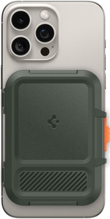 Universal Θήκη Spigen Lock Fit MagFit Card Holder / Wallet MagSafe Πορτοφόλι για Κάρτες Military Green