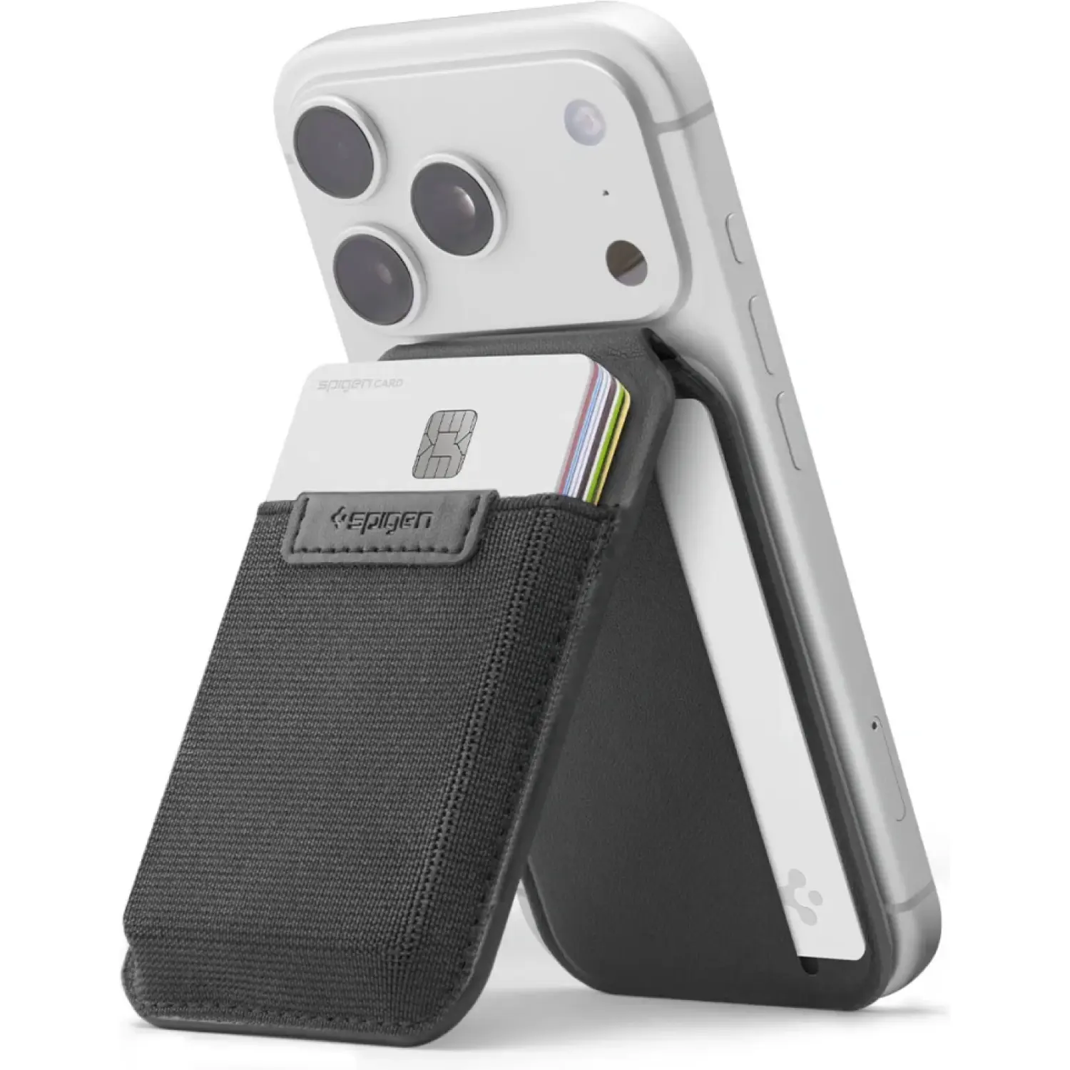 Universal Θήκη Spigen Slim Fold MagFit S314-4 MagSafe Πορτοφόλι για Κάρτες με Αναδιπλούμενη Βάση Black