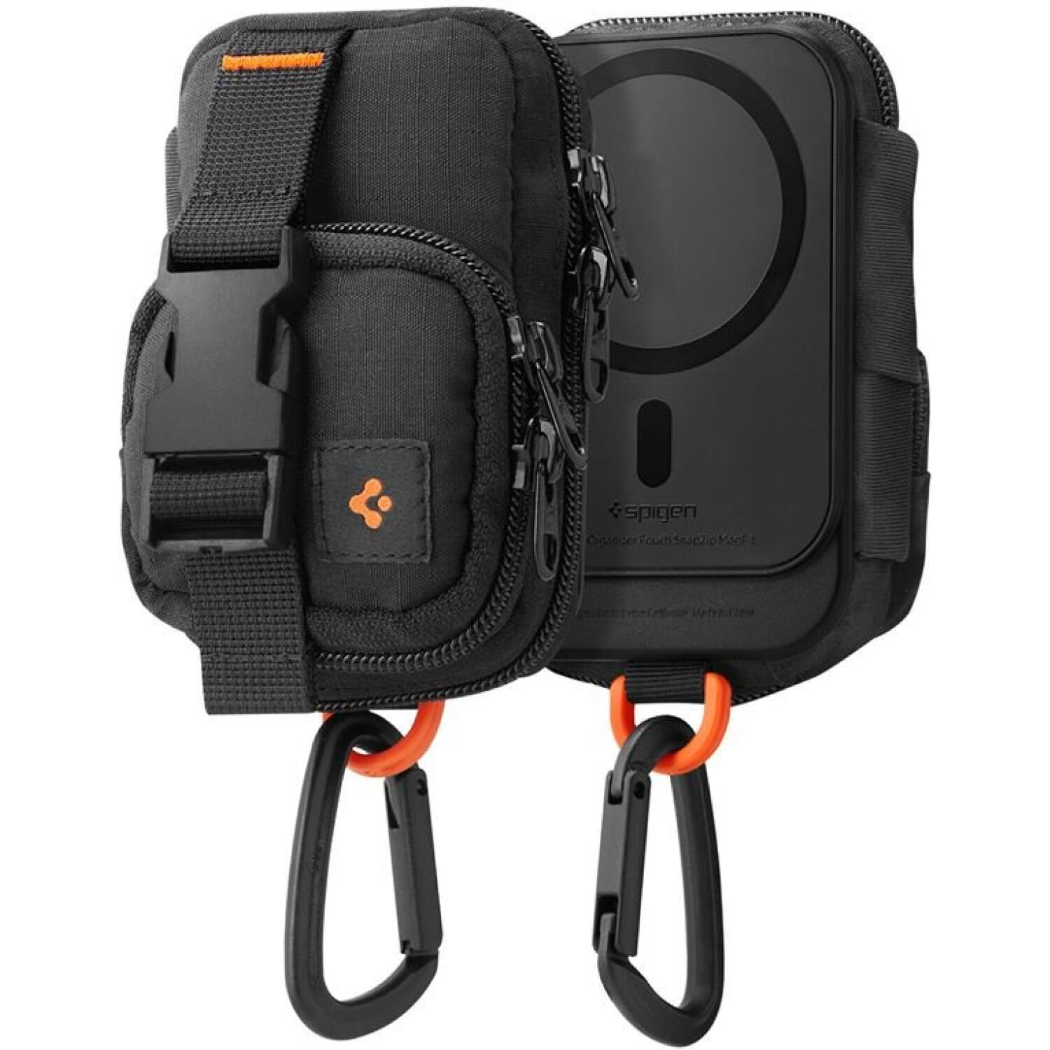 Universal Θήκη Spigen Snap Zip MagFit Pouch MagSafe Πορτοφόλι για Κάρτες / Πουγκί Μπρελόκ με Φερμουάρ Black