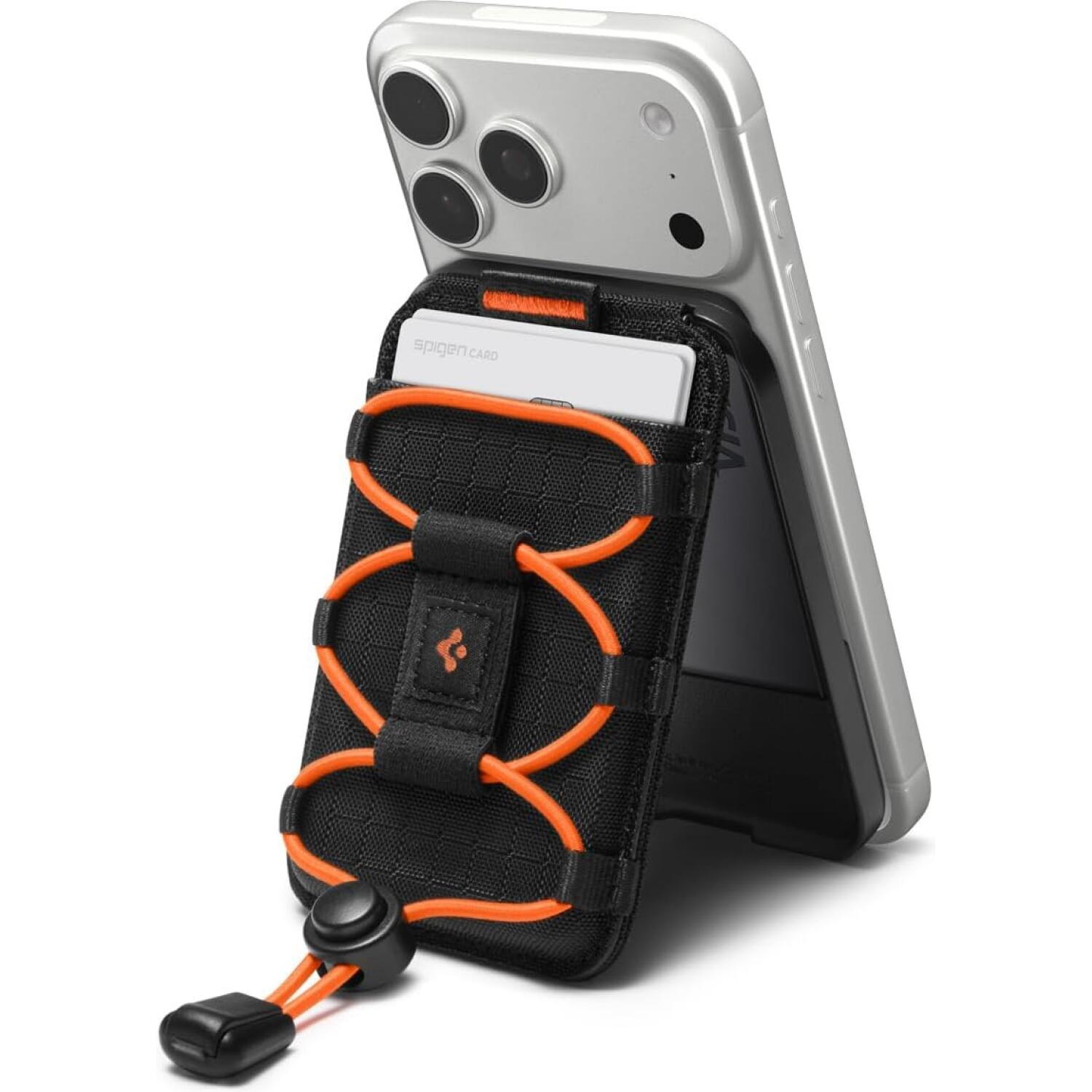 Universal Θήκη Spigen Tiefit MagFit MagSafe Πορτοφόλι για Κάρτες με Αναδιπλούμενη Βάση Black