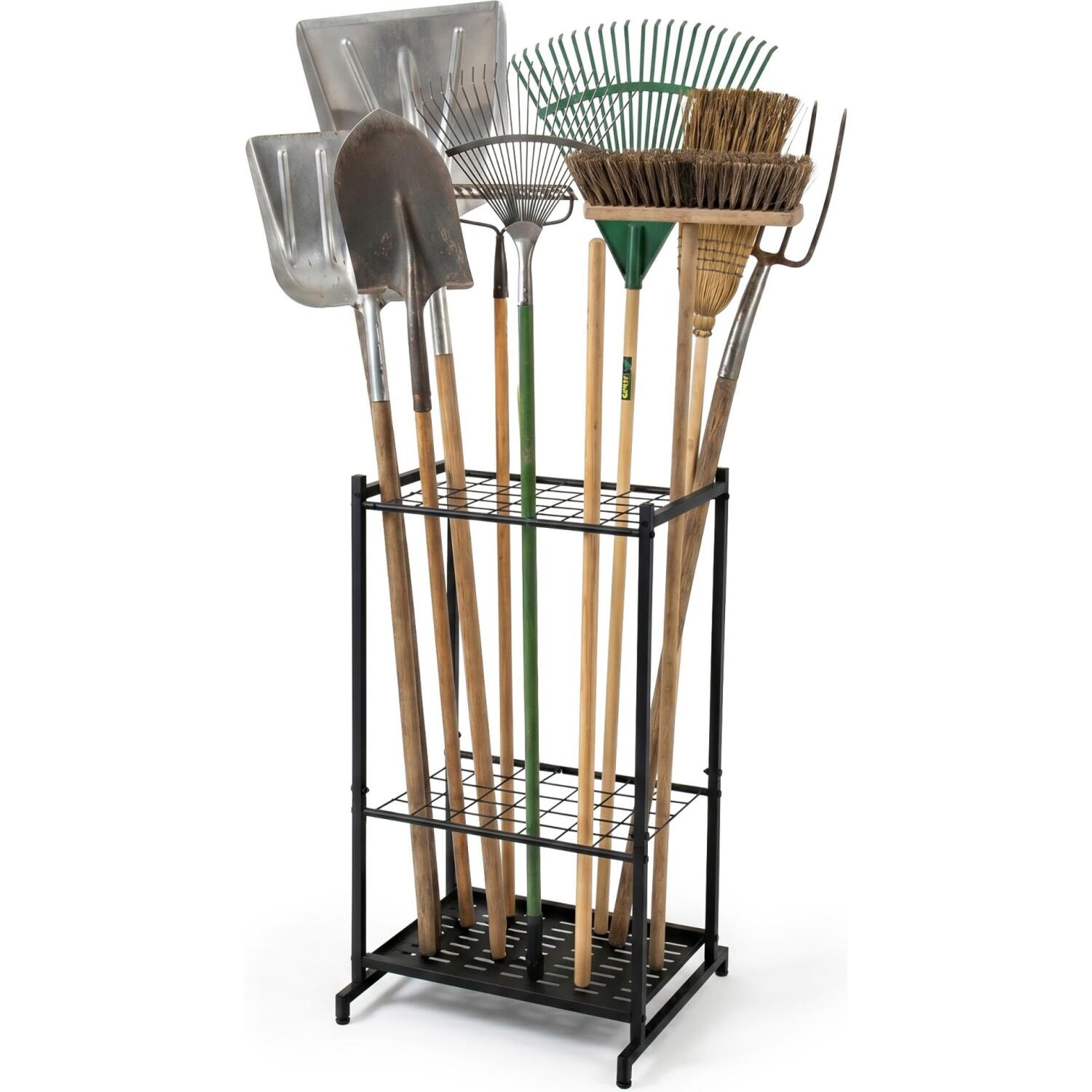 Βάση Εργαλείων Κήπου Relaxdays Garden Tool Rack Μεταλλική 35 Θέσεων για Φτυάρια 76 x 43 x 39 cm Black