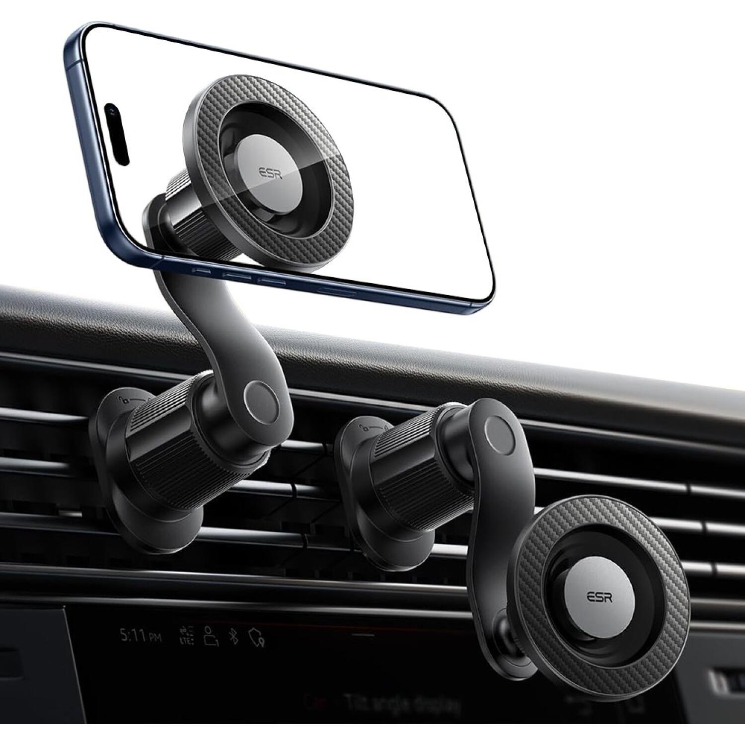 Βάση Κινητών Αυτοκινήτου ESR OmniLock Magnetic Car Mount με MagSafe για Αεραγωγούς Black / Carbon Fiber