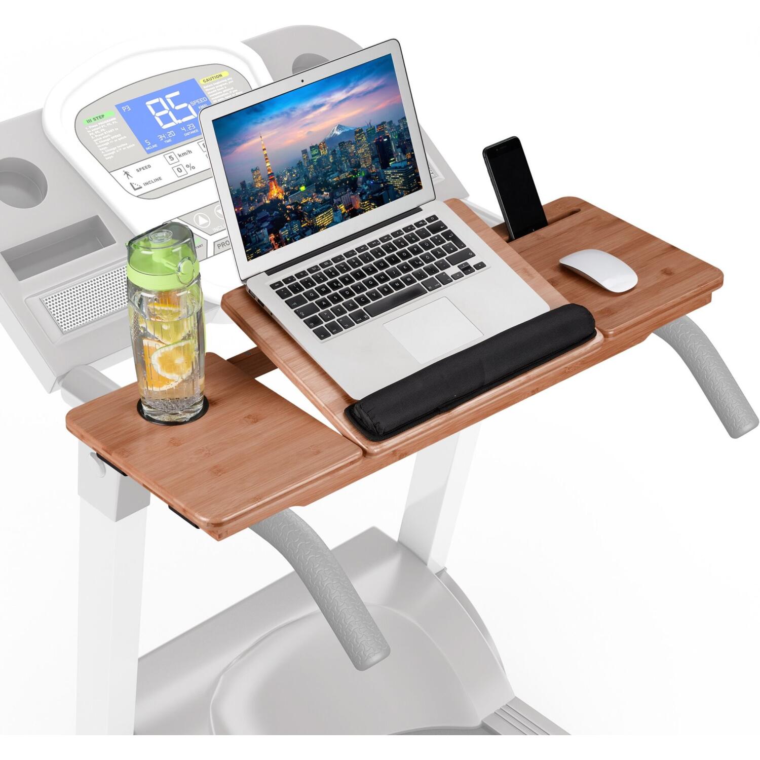 Βάση Laptop για Διάδρομο Γυμναστικής Relaxdays Ρυθμιζόμενη από Μπαμπού 5 x 85.5 x 30 cm Natural / Black