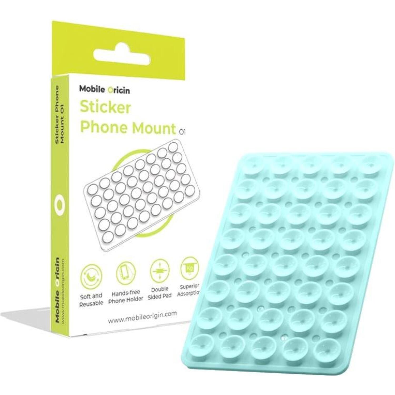 Βάση Στήριξης Mobile Origin Sticker Phone Mount O1 για Κινητά / Smartphones με Βεντούζα από Σιλικόνη - Baby Blue (MO-SPM-B-BLU)