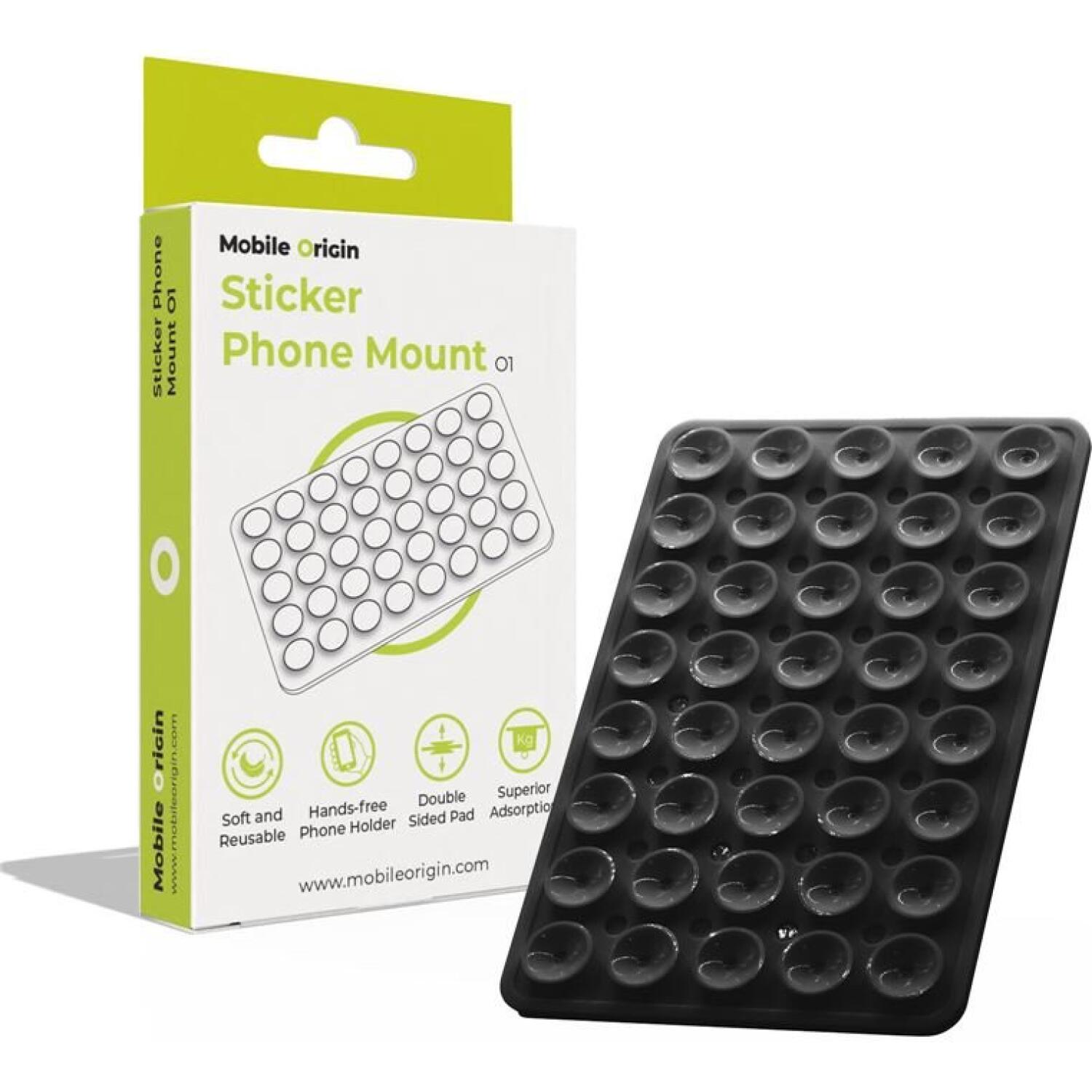 Βάση Στήριξης Mobile Origin Sticker Phone Mount O1 για Κινητά / Smartphones με Βεντούζα από Σιλικόνη Black