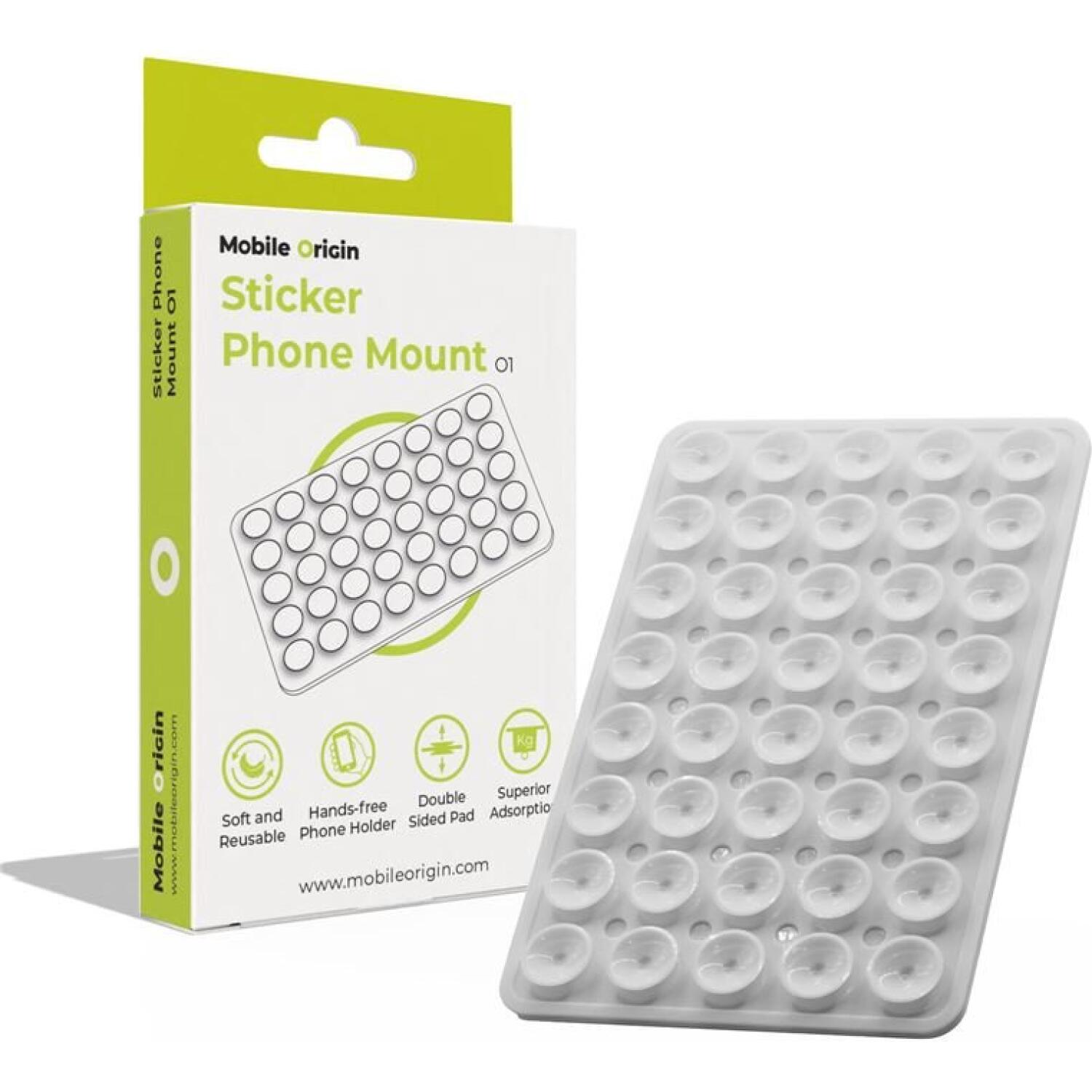 Βάση Στήριξης Mobile Origin Sticker Phone Mount O1 για Κινητά / Smartphones με Βεντούζα από Σιλικόνη Clear White