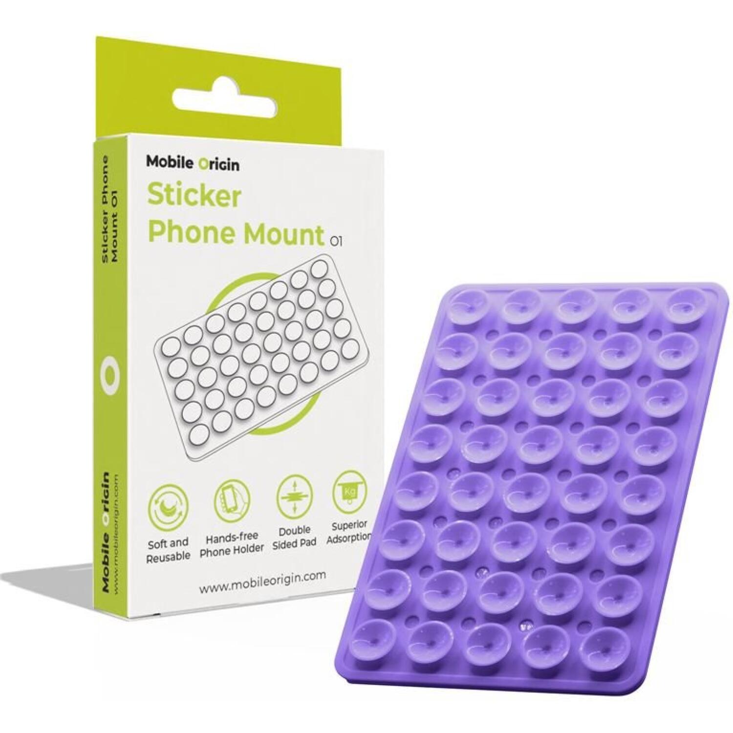 Βάση Στήριξης Mobile Origin Sticker Phone Mount O1 για Κινητά / Smartphones με Βεντούζα από Σιλικόνη - Purple (MO-SPM-PUR)