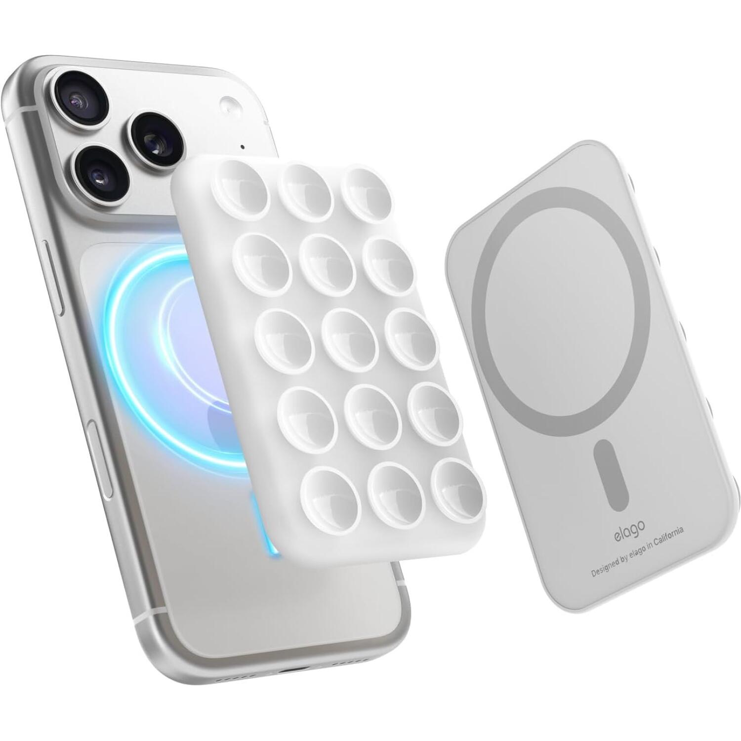 Βάση Στήριξης Elago Phone Mount για Κινητά / Smartphones με MagSafe & Βεντούζα από Σιλικόνη White