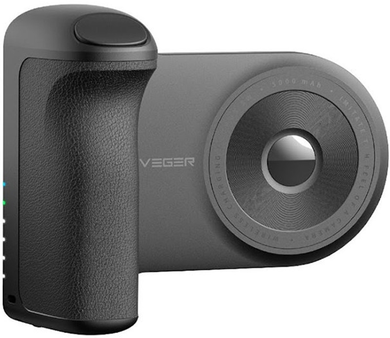 Veger SnapCam PowerBank - PowerBank 5.000 mAh με Ασύρματη Φόρτιση MagSafe 5W & Mαγνητική Λαβή Τηλεφώνου / Βάση με Χειριστήριο Bluetooth για Selfie - Black 
