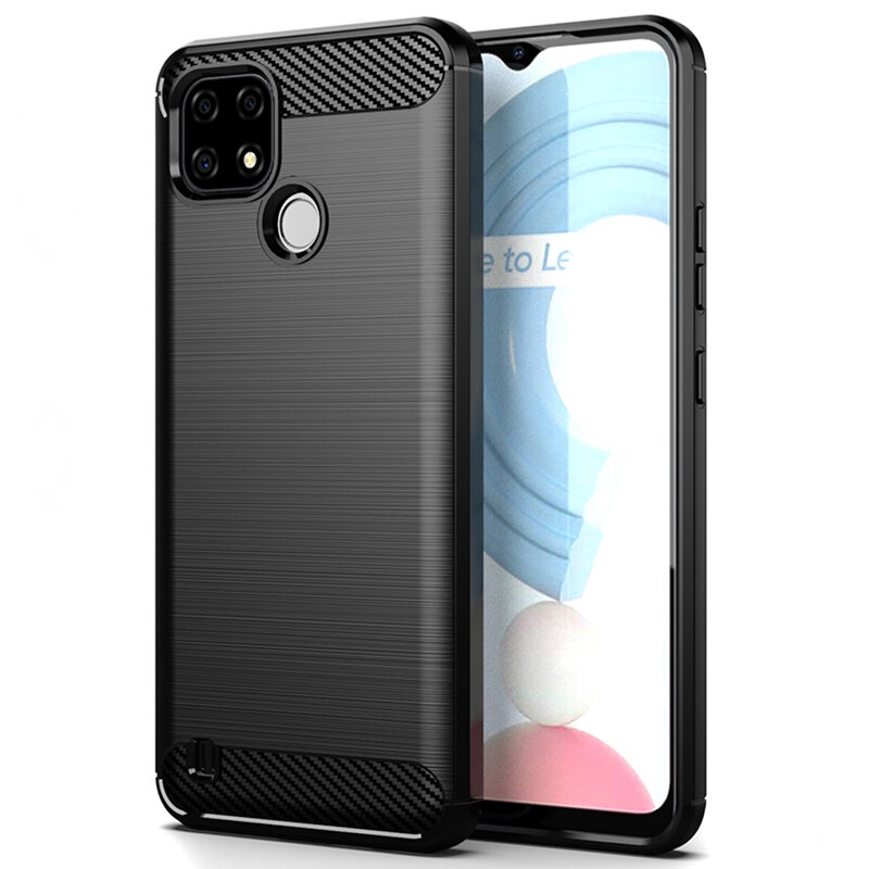 Vivid Carbon Silicone - Θήκη Σιλικόνης Realme C21 - Black