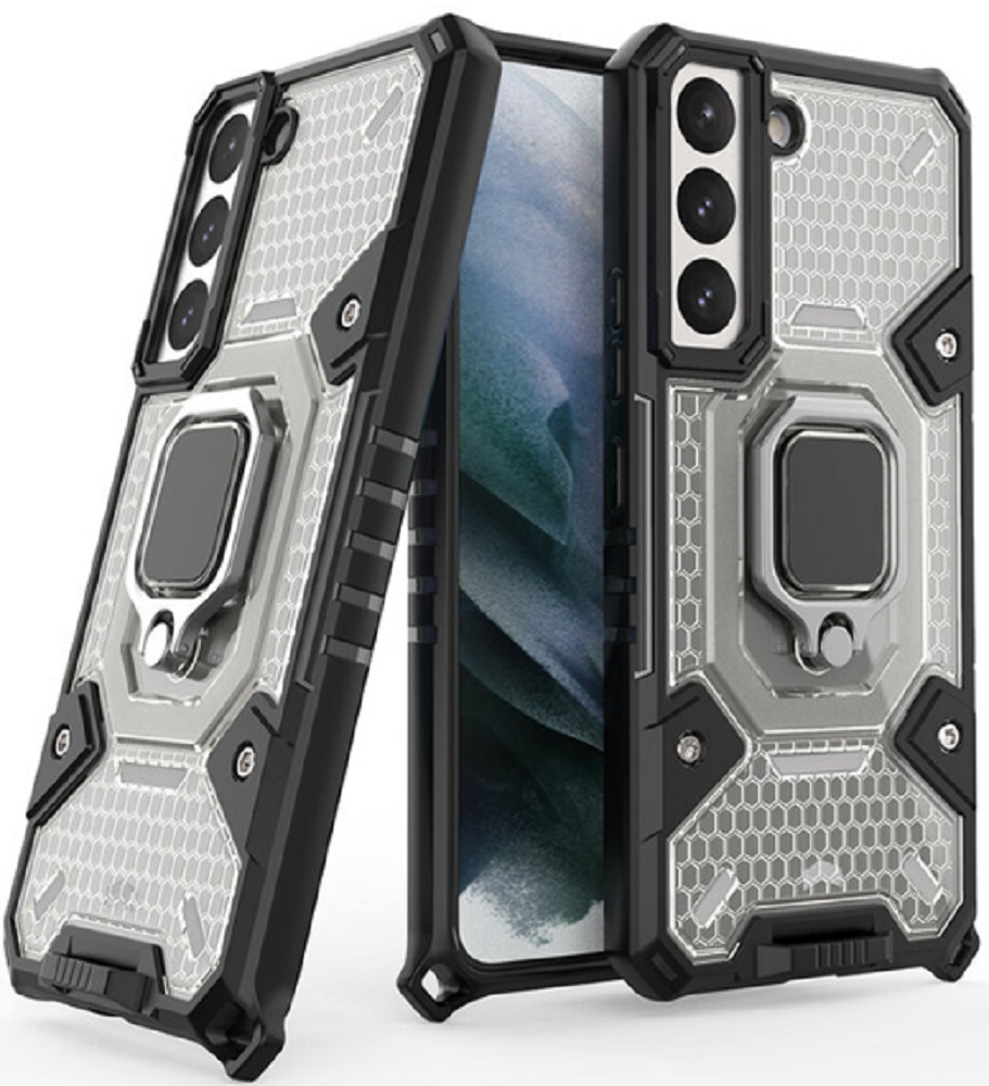 Vivid Honeycomb Armor - Ανθεκτική Θήκη Samsung Galaxy S22 Plus 5G με Μεταλλικό Ring Holder - Black