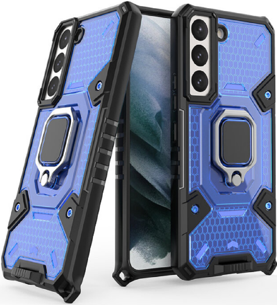 Vivid Honeycomb Armor - Ανθεκτική Θήκη Samsung Galaxy S22 Plus 5G με Μεταλλικό Ring Holder - Blue