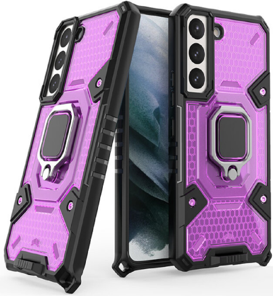 Vivid Honeycomb Armor - Ανθεκτική Θήκη Samsung Galaxy S22 Plus 5G με Μεταλλικό Ring Holder - Rose Violet