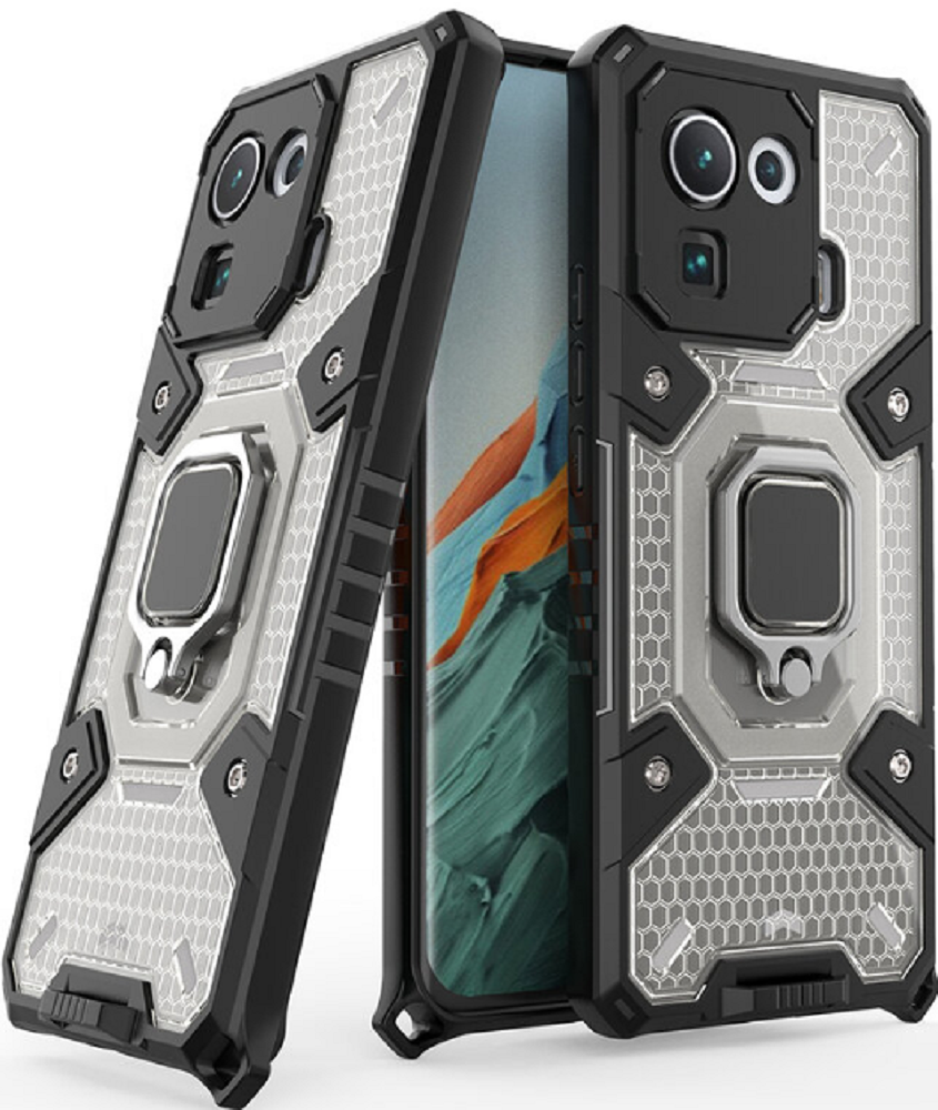 Vivid Honeycomb Armor - Ανθεκτική Θήκη Xiaomi Mi 11 Pro με Μεταλλικό Ring Holder - Black (UNARMORMI11PROBK)