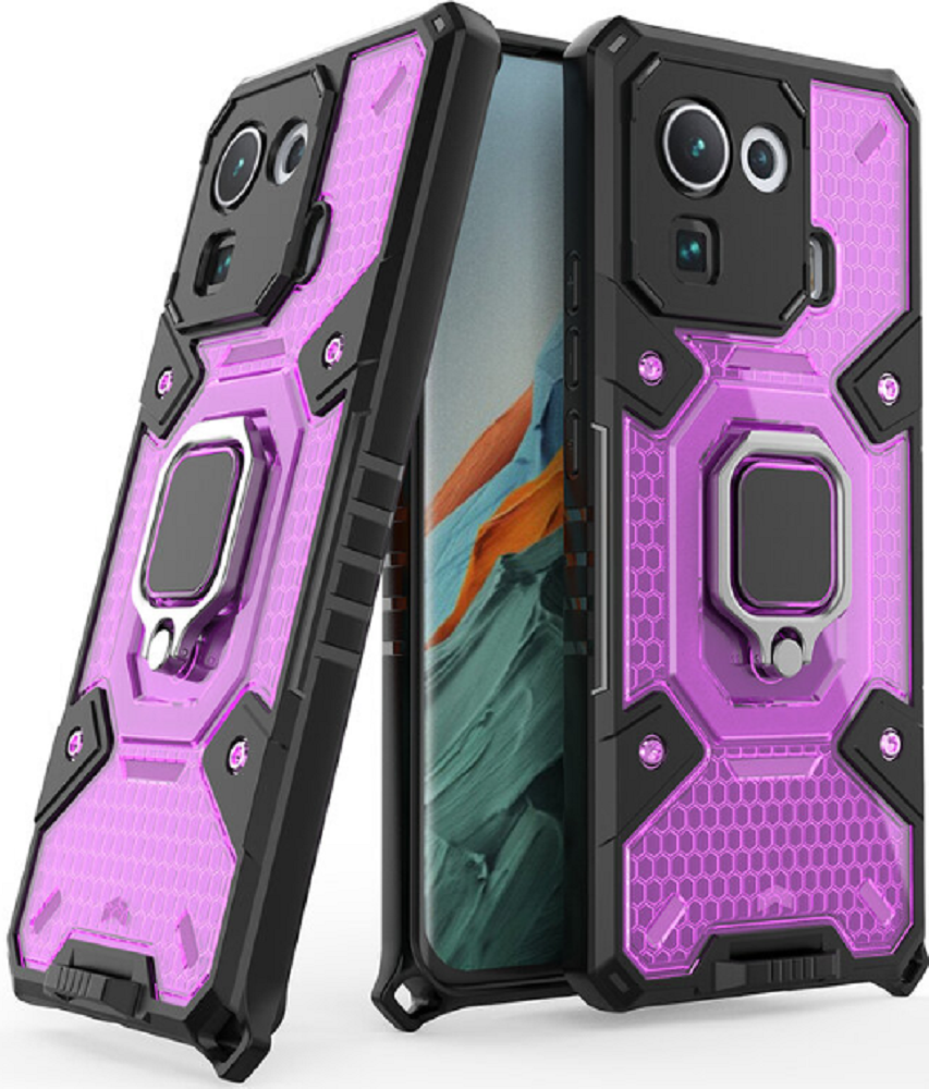 Vivid Honeycomb Armor - Ανθεκτική Θήκη Xiaomi Mi 11 Pro με Μεταλλικό Ring Holder - Rose Violet