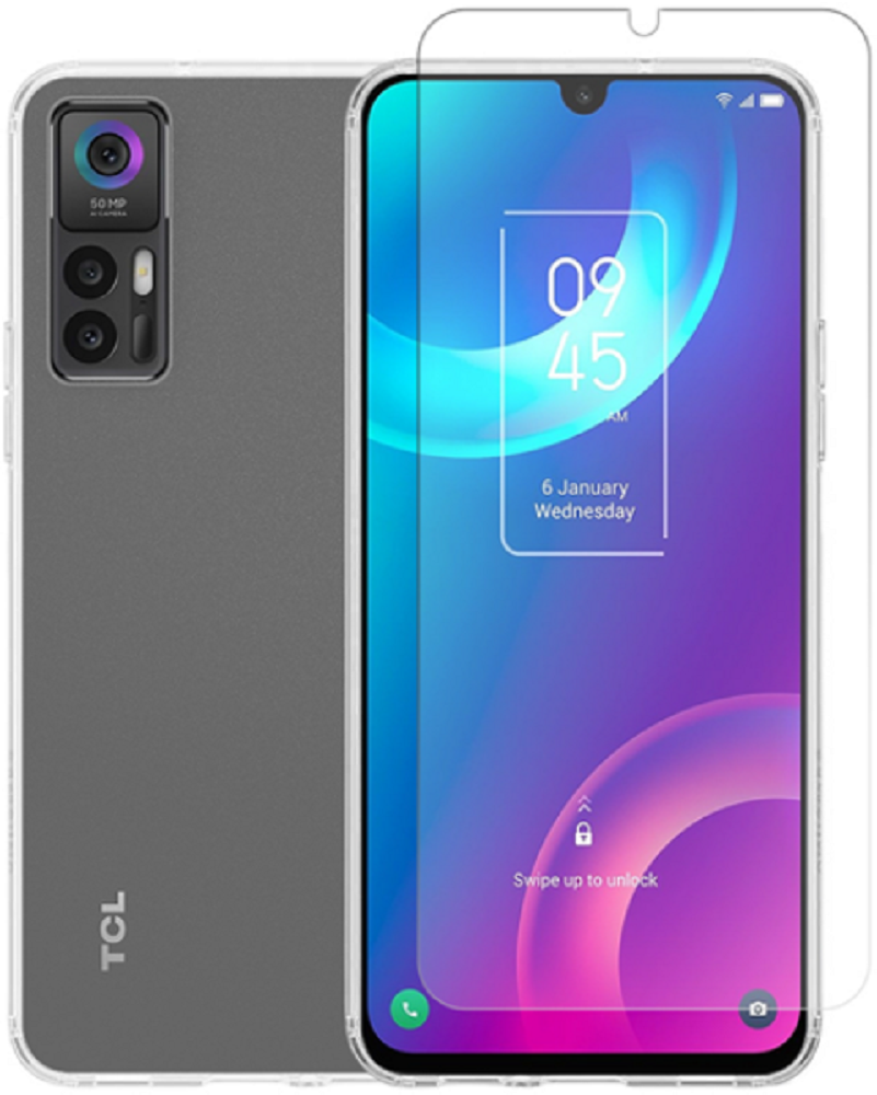 Vivid Σετ Διάφανη Θήκη Σιλικόνης & Tempered Glass - TCL 30 5G - Transparent