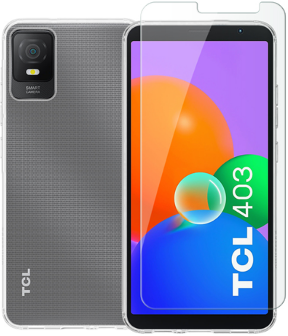 Vivid Σετ Διάφανη Θήκη Σιλικόνης & Tempered Glass - TCL 403 - Transparent