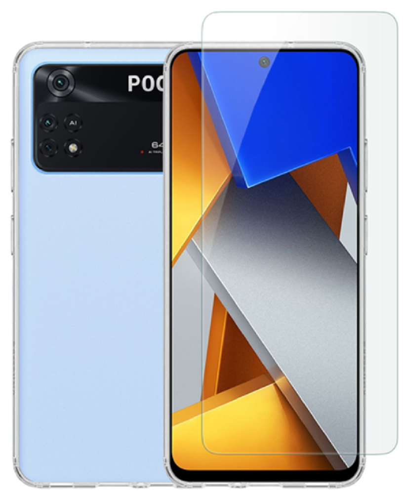 Vivid Σετ Διάφανη Θήκη Σιλικόνης & Tempered Glass - Xiaomi Poco M4 Pro 4G - Transparent (VIGELLY244GLASSTN)