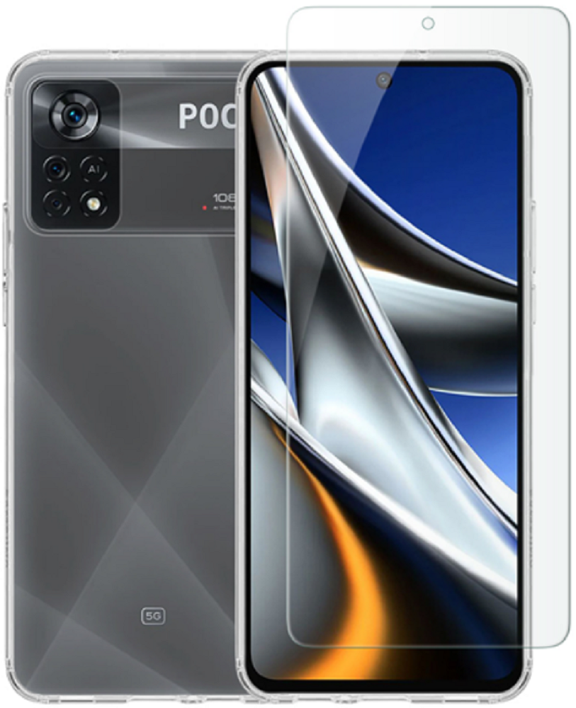 Vivid Σετ Διάφανη Θήκη Σιλικόνης & Tempered Glass - Xiaomi Poco X4 Pro 5G - Transparent