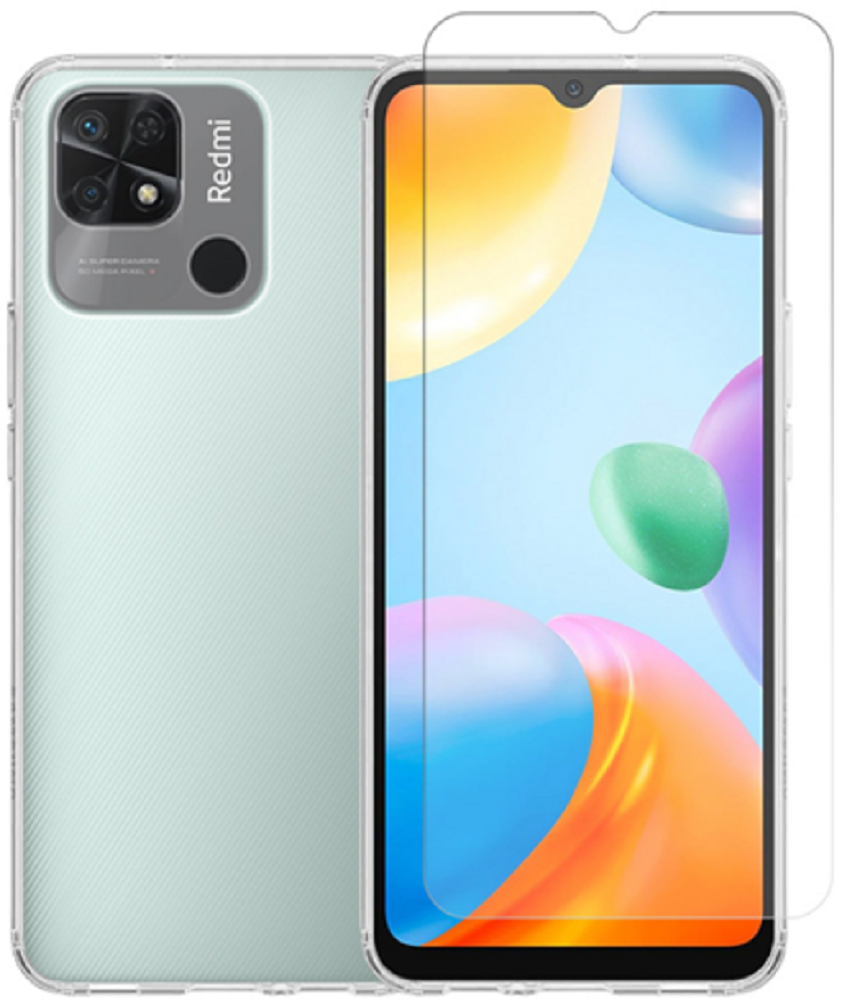 Vivid Σετ Διάφανη Θήκη Σιλικόνης & Tempered Glass - Xiaomi Redmi 10C - Transparent