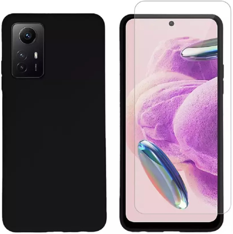 Vivid Σετ Θήκη Σιλικόνης & Tempered Glass - Xiaomi Redmi Note 12S - Transparent / Black