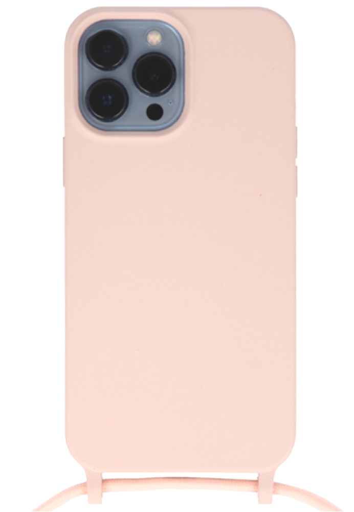Vivid Silicone Lace Θήκη Σιλικόνης με Λουράκι Λαιμού - Apple iPhone 13 Pro Max - Nude