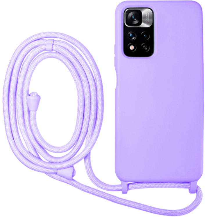 Vivid Silicone Lace - Θήκη Σιλικόνης με Λουράκι Λαιμού - Xiaomi Redmi Note 11 Pro Plus 5G - Lilac
