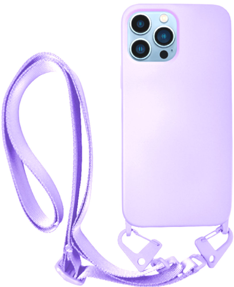 Vivid Silicone Strap - Θήκη Σιλικόνης με Λουράκι Λαιμού - Apple iPhone 13 Pro - Lilac