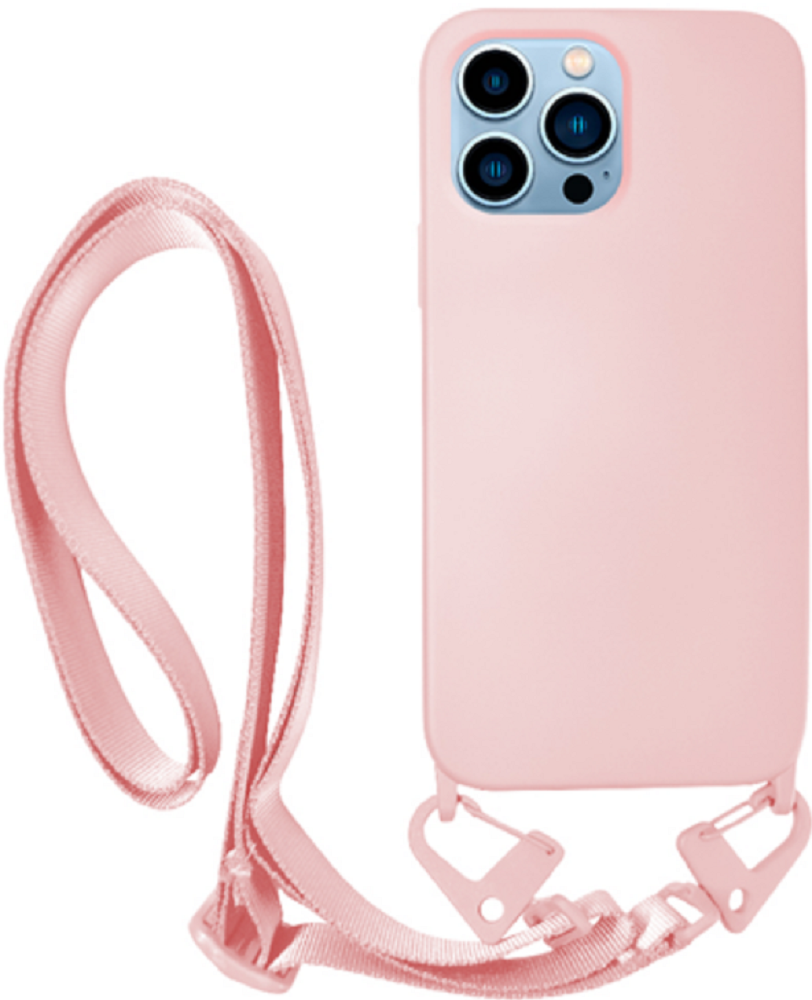 Vivid Silicone Strap - Θήκη Σιλικόνης με Λουράκι Λαιμού - Apple iPhone 13 Pro - Nude